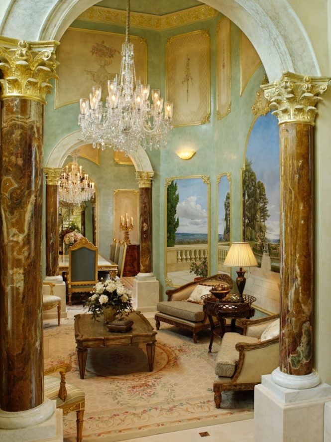 Decorative painting mural marble ornament
