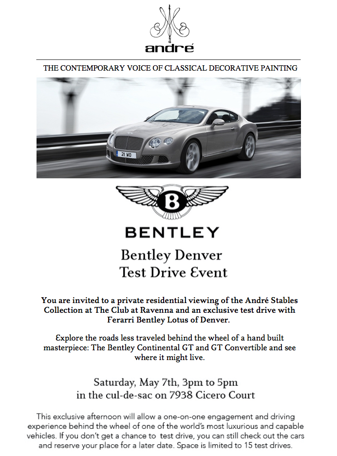 Bentley test drive event garage