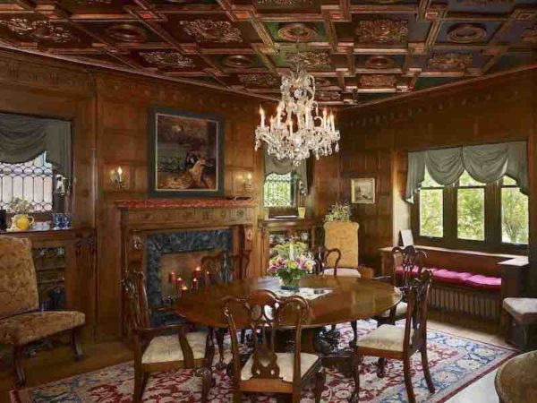 plaster ornament with copper ceiling