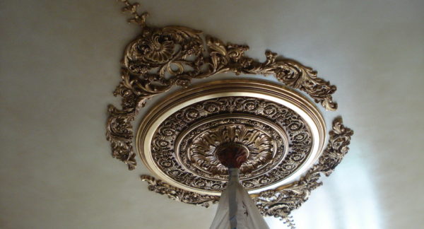 Gilded ceiling ornament, appliqué