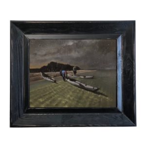 Oil painting, Kayaking at Night, André