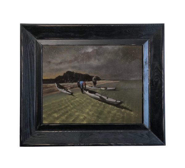 Oil painting, Kayaking at Night, André