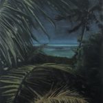 Peeking Through detail, oil painting