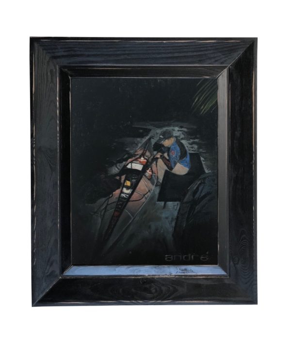 Oil painting, framed, Self Lit, André