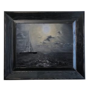 Oil painting, framed, The Approach